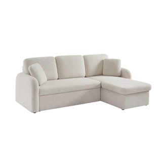 Sweeek Sof&aacute; cama de borreguito, 3 plazas, crema