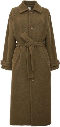 Ines De La Fressange Esme Coat - Dames - Jas met riem - Groen - S - Wol - Jassen