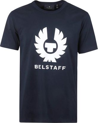 Belstaff Zwart Katoenen Jersey T-Shirt met Logo - Heren - T-shirts - Blauw - XL - Katoen - Tops