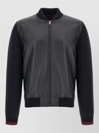 Gucci tassel bomber jacket high neck knit