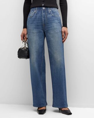 Rag & Bone Miramar Cotton-Terry Wide-Leg Jeans
