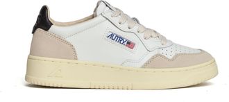 Autry White Black Medalist Low Suede Sneakers