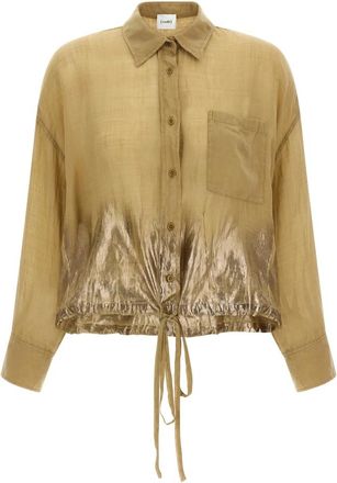 Nude Linnenmix Shirt - Dames - Overhemden - Bruin - S - Linnen - Overhemden