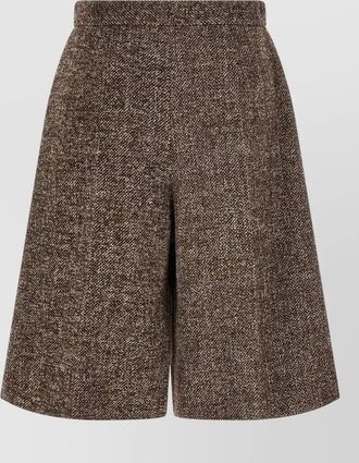 Agnona wool silk high-rise wide-leg bermuda shorts