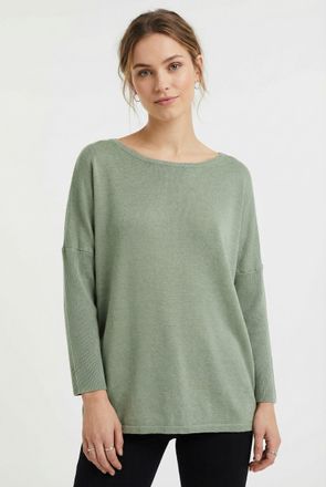 Saint Tropez Rundhalspullover SAINT TROPEZ A2561, MilaSZ R-Neck, Damen, Gr. XXL, gr&uuml;n (gr&uuml;n bay melange), Strick, Obermaterial: 80% Viskose, 20% Polyacryl, meliert