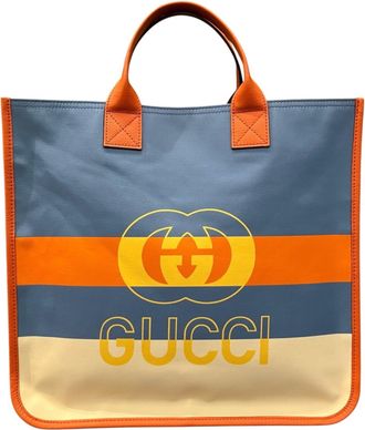 Gucci Blue Nylon Tote Bag (Pre-Owned)