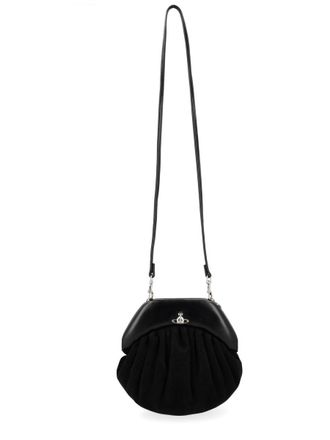 Vivienne Westwood Brooke Rounded Gathered Calf Leather Handbag