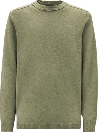 C.P. Company C.p. Company - Metropolis Series Boucl&egrave; Extrafine Merino Ronde Hals Logo Trui - Heren - Truien - Groen - Maat: XL Wol