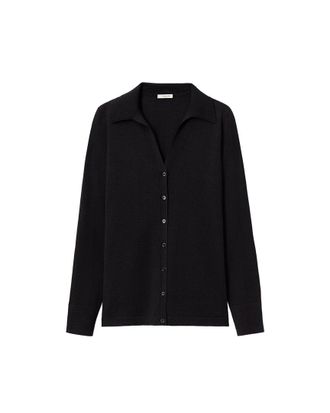 Lafayette 148 New York Plus Button Front Polo Silk-Blend Cardigan