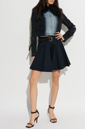 Versace Jeans Couture Short Skirt With Belt, Womens, Black