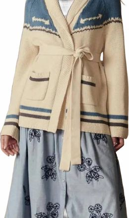 The Great. Western Riding Cardigan Sweater In Robin Blue