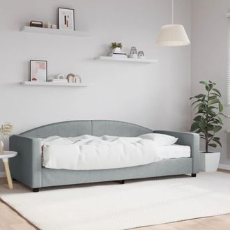 vidaXL Sof&aacute; Cama Con Colch&oacute;n Tela Gris Claro 90x200 Cm Vidaxl