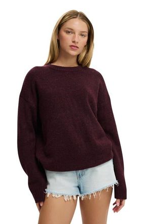 Cotton On Womens Luxe Crew Sweater in Burgundy at Nordstrom, Size Xx-Small