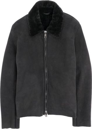 Giorgio Brato Lamsleren Shearling Jas - Heren - Leren en Su&egrave;de Jassen - Grijs - XL - Leer - Jassen