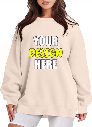 Generic Womens Sweatshirts UK Oversized Custom Sweatshirt Any Text Image Photo Printed T Shirts Personalised Jumper Design Your Own Sweatshirts Long Sleeve To