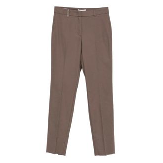 PESERICO Peserico, Cropped Trousers, female, Brown, Size: XL Belt-loops Trousers