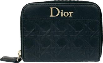 Dior Black Leather Coin Purse/Coin Case (Pre-Owned)