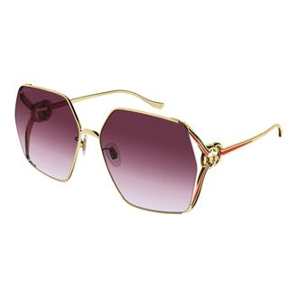 Gucci Vierkante zonnebril - Dames - Accessoires - Geel - Maat: 64 MM Nylon