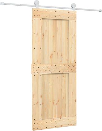 vidaXL Puerta Corredera Natural Y Blanco 85 X 210 Cm Vidaxl