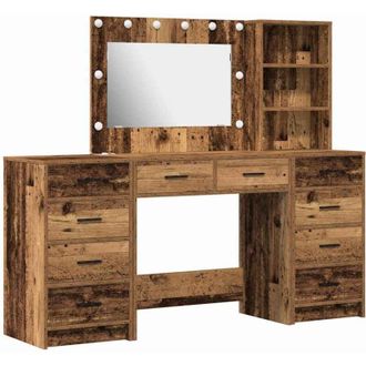 vidaXL Mesa De Tocador Con Caj&oacute;n 3 Pcs Marr&oacute;n 40 X 41 X 135 Cm Vidaxl