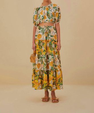 Farm Rio Biriba Cropped Top In Off White