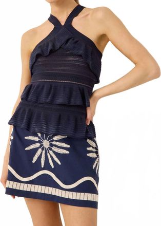 Marie Oliver Tricia Halter Top In Navy