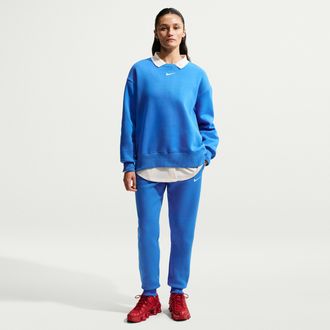 Nike Womens Nike Sportswear Phoenix Fleece Mid-Rise Sweatpants in Blue | FZ7626-435