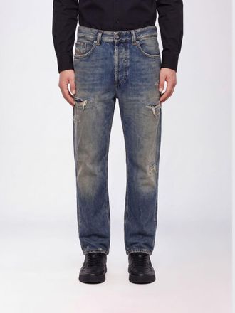 Diesel 2024 D-Macs Mid-Rise Straight-Leg Jeans in Distressed Denim