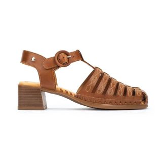 Pikolinos Bruine Romana damessandaal - Dames - Sandalen met hakken - Bruin - 40 EU - Leer - Schoenen