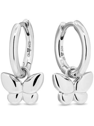 Devata Butterfly Hoop Earrings in Rhodium Plated Sterling Silver at Nordstrom