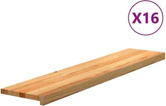 vidaXL Vidaxl - Pelda&ntilde;os De Escalera 16 Uds Madera Maciza Roble Marr&oacute;n Claro