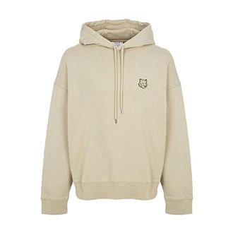 Maison Kitsun&eacute; Felpa - male - Maison Kitsun&eacute; - Hoodies - Beige - L - Sweatshirts & Hoodies