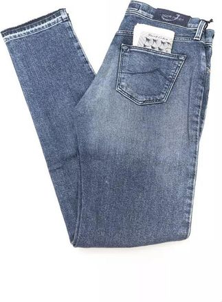 Jacob Cohen Slim Fit Fringed Jeans with Logo Details