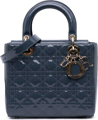 Dior Pre-owned Womens Lady Small Patent Leather Handbag - Dark Grey - One Size