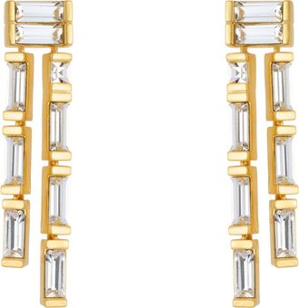 Reiss Livia Linear Crystal Drop Earrings in Gold Tone /Clear Crystal at Nordstrom