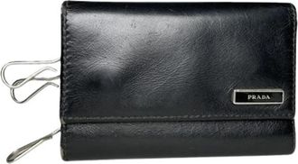 Prada Pre-owned Vintage Leren Sleutelhouder - unisex - Vintage Accessoires - Zwart - ONE Size - Leer - Vintage