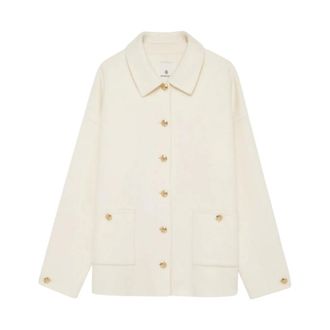 Anine Bing Light Jackets, female, White, Size: 2XS Luca Jacket Cashmere Blend