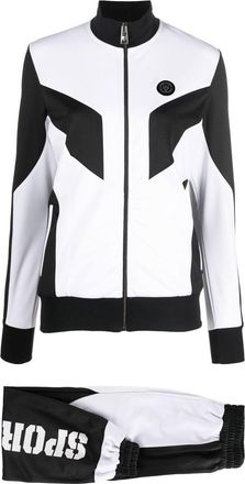 Plein Sport colour-block panelled tracksuit set - women - Cotton/Polyester/Polyurethane/Spandex/Elastane - L - White