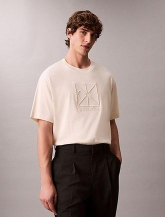 Calvin Klein Camiseta holgada con logo emblema interlock de gran calidad