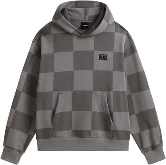 Vans Felpa con cappuccio girocollo elasticizzata con logo a scacchi tonali - - Sweatshirts & Hoodies - Uomo - Grigio - M