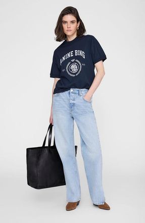 Anine Bing Jaylin Collegiate Tee in Navy at Nordstrom, Size X-Small