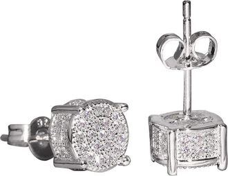 Generic Women Stud Earrings Synthetic Jewelry Elegant Wedding Party Fashion Accessories for Her (Silver, One Size)