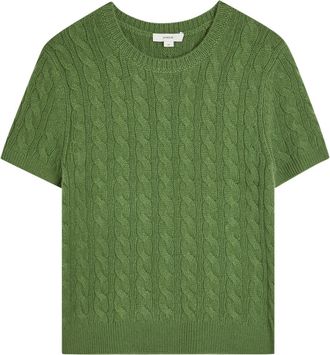Vince Cable-knit Wool and Cashmere-blend T-shirt - Light Green - S (UK8-10 / S)