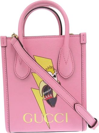 Gucci Pre-owned Gucci BNF Mini Textured Dollar Calfskin Bananya Print Vertical Tote Ladies OF20G6YLINTN60I8