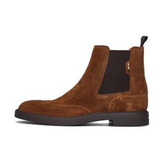 HUGO BOSS Schoenen, Heren, Bruin, 44 EU, Denim, Moderne Chelsea Boots voor Heren