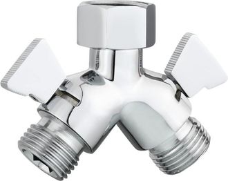 OEM Deviatore Doccia A 2 Vie G1/2 In Ottone, Sdoppiatore A Y Con Valvole Di Intercettazione, Cromato Zvd