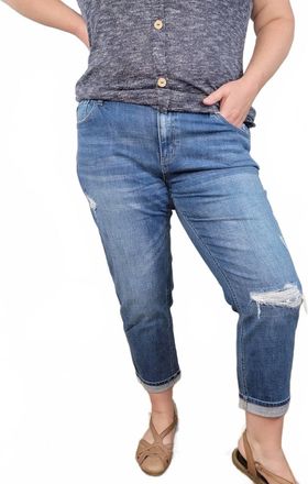Kancan Stacie Mid Rise Boyfriend Jeans In Blue
