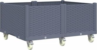 vidaXL Jardinera Con Ruedas Pp Azul Gris 100x80x54 Cm Vidaxl