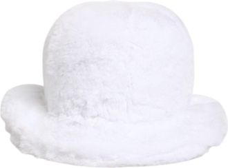Dolce & Gabbana White Modacrylic Fur Bucket Men Capello Mens Hat