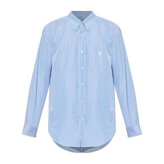 Balmain Formal Shirts, male, Blue, Size: 4XL Striped Pattern Shirt